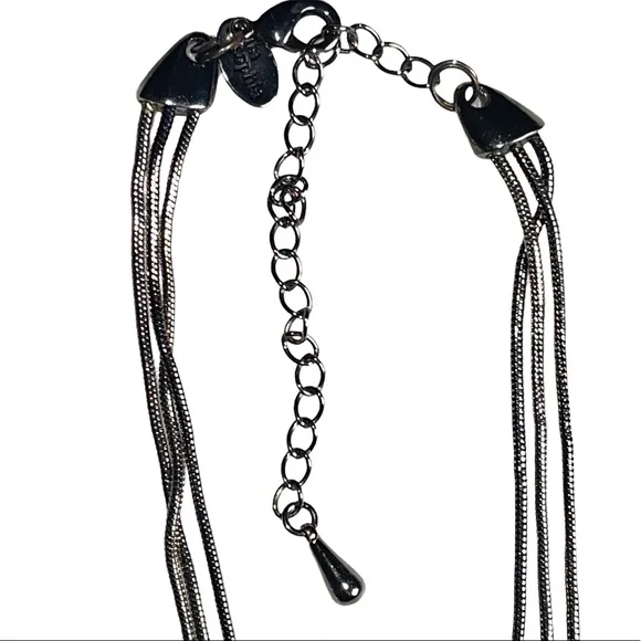 Lia Sophia 3 strand pendant vintage silver necklace - Picture 6 of 8